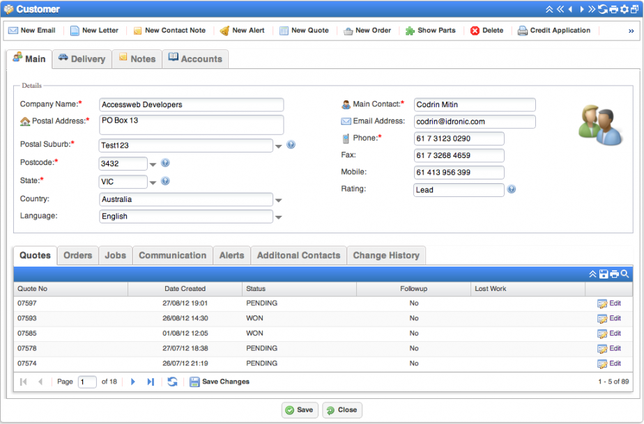 lasequote customer screen1